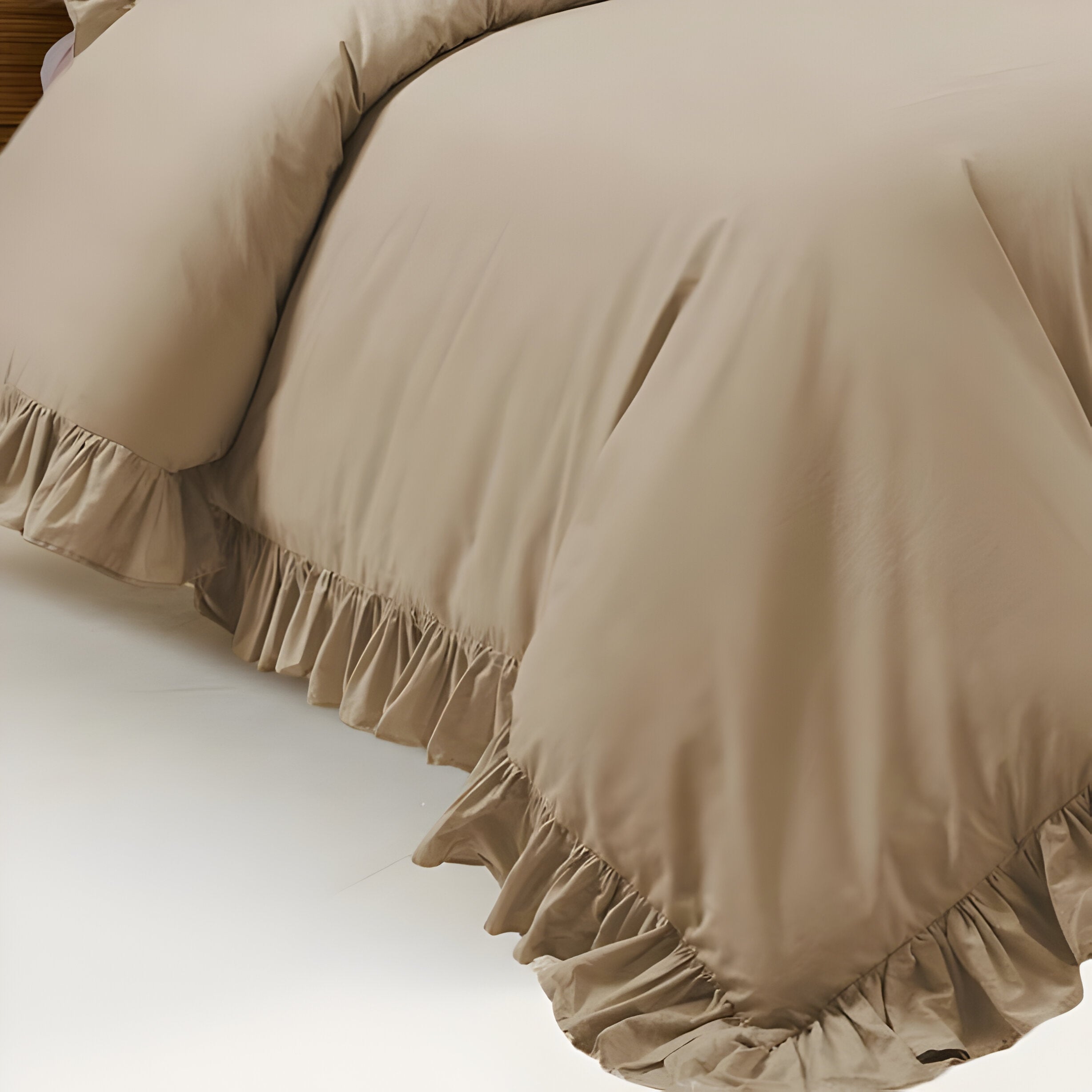 400TC Cotton Sateen Ruffle Duvet Cover Set