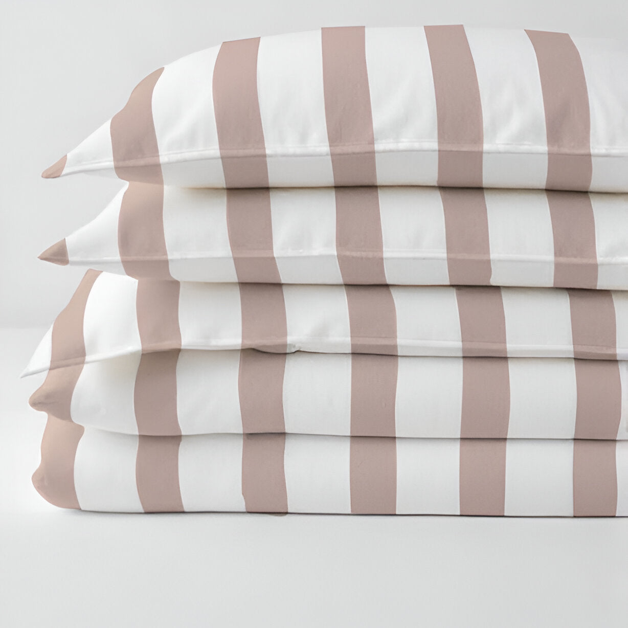400TC Stripe Border Frame Cotton Sateen Duvet Cover Set