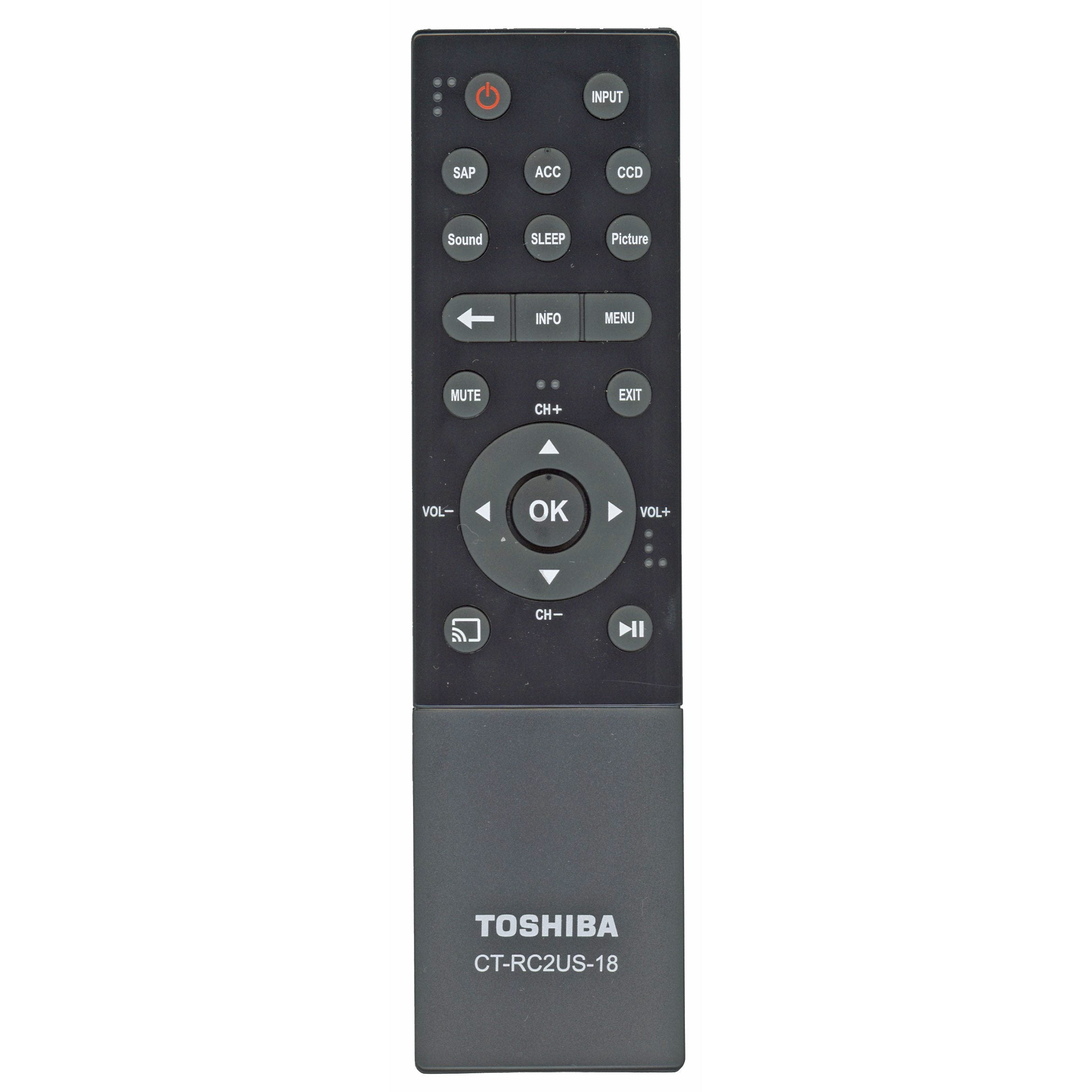 Toshiba CT-RC2US-18 CHROMECAST TV Remote Control - PK11V02360I