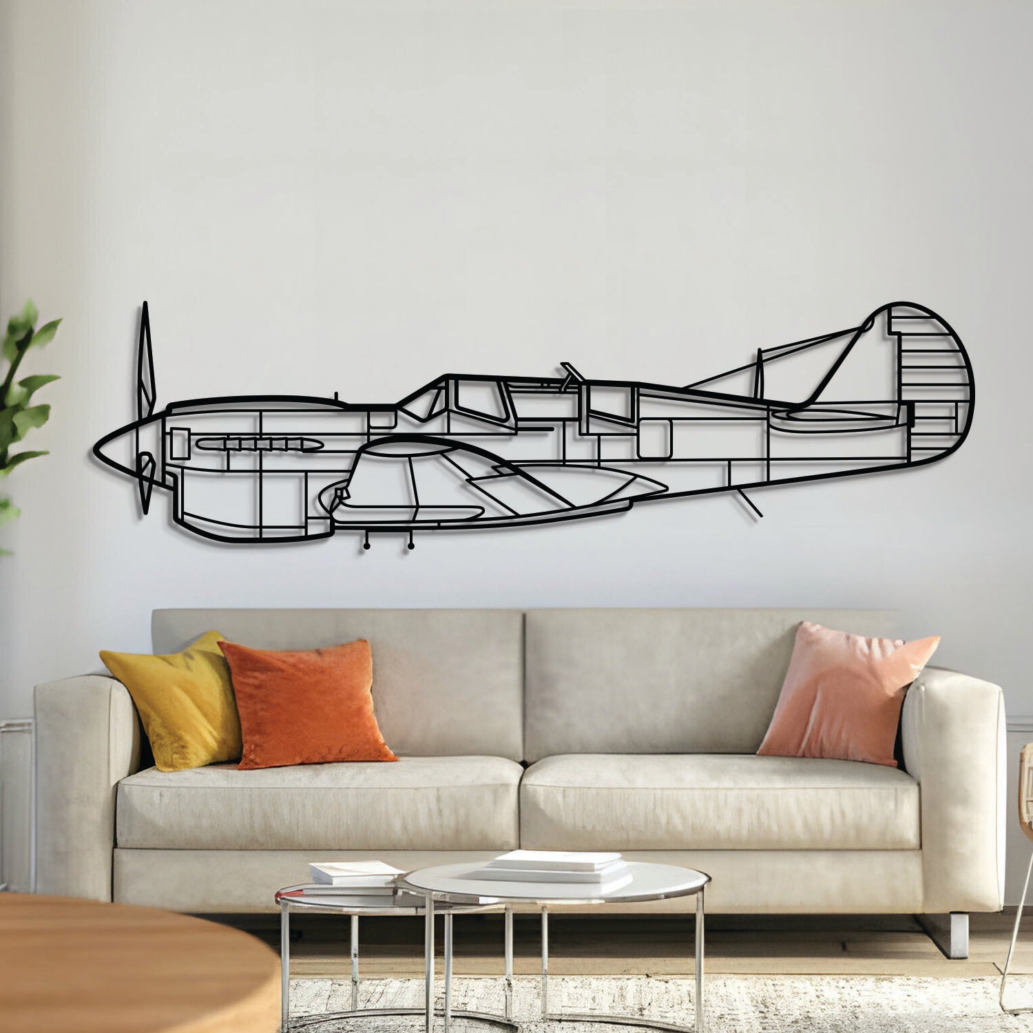 TP-40N Warhawk Metallflugzeug Wandkunst - NCP0449