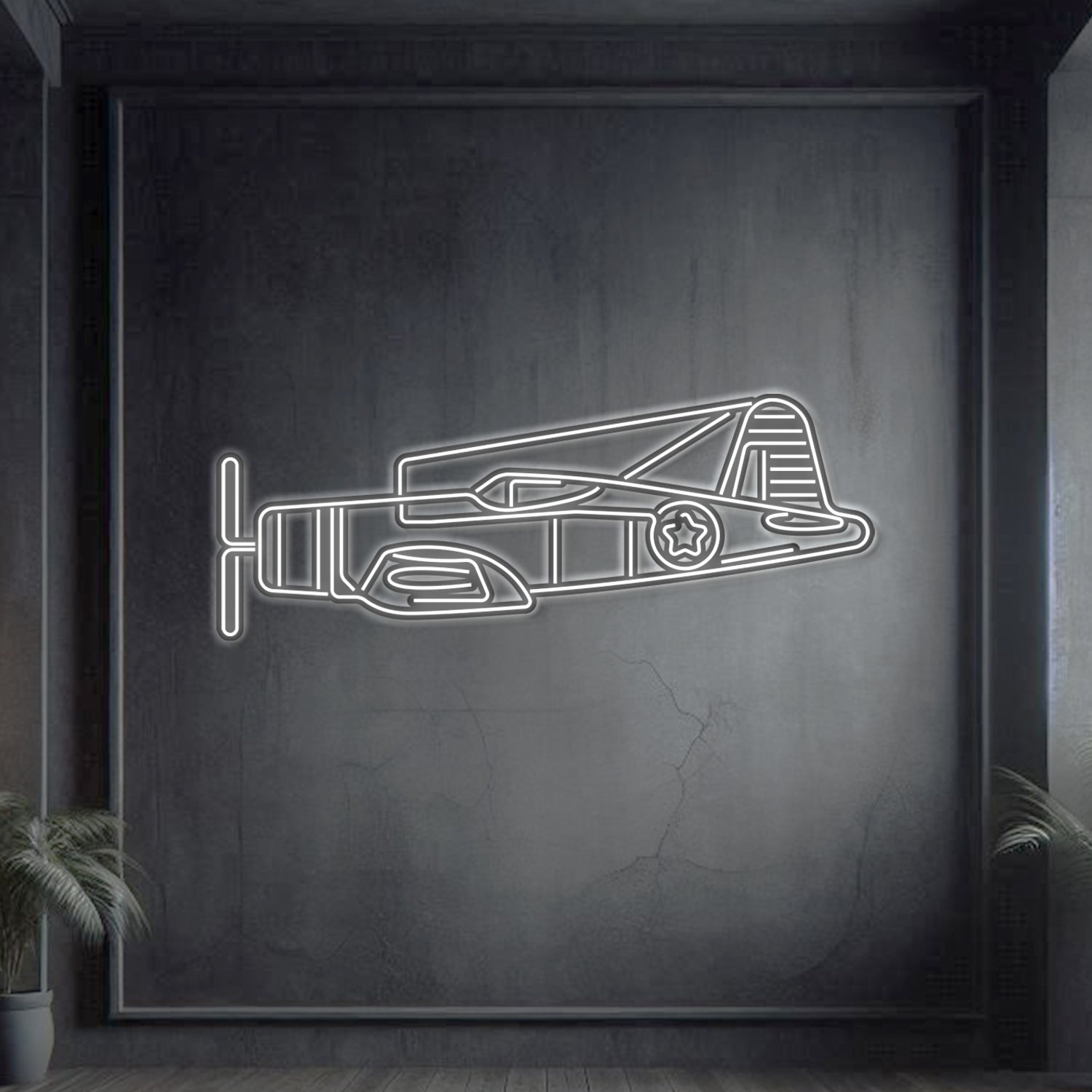F4U Corsair Metall-Neon-Wandkunst - NCN0034