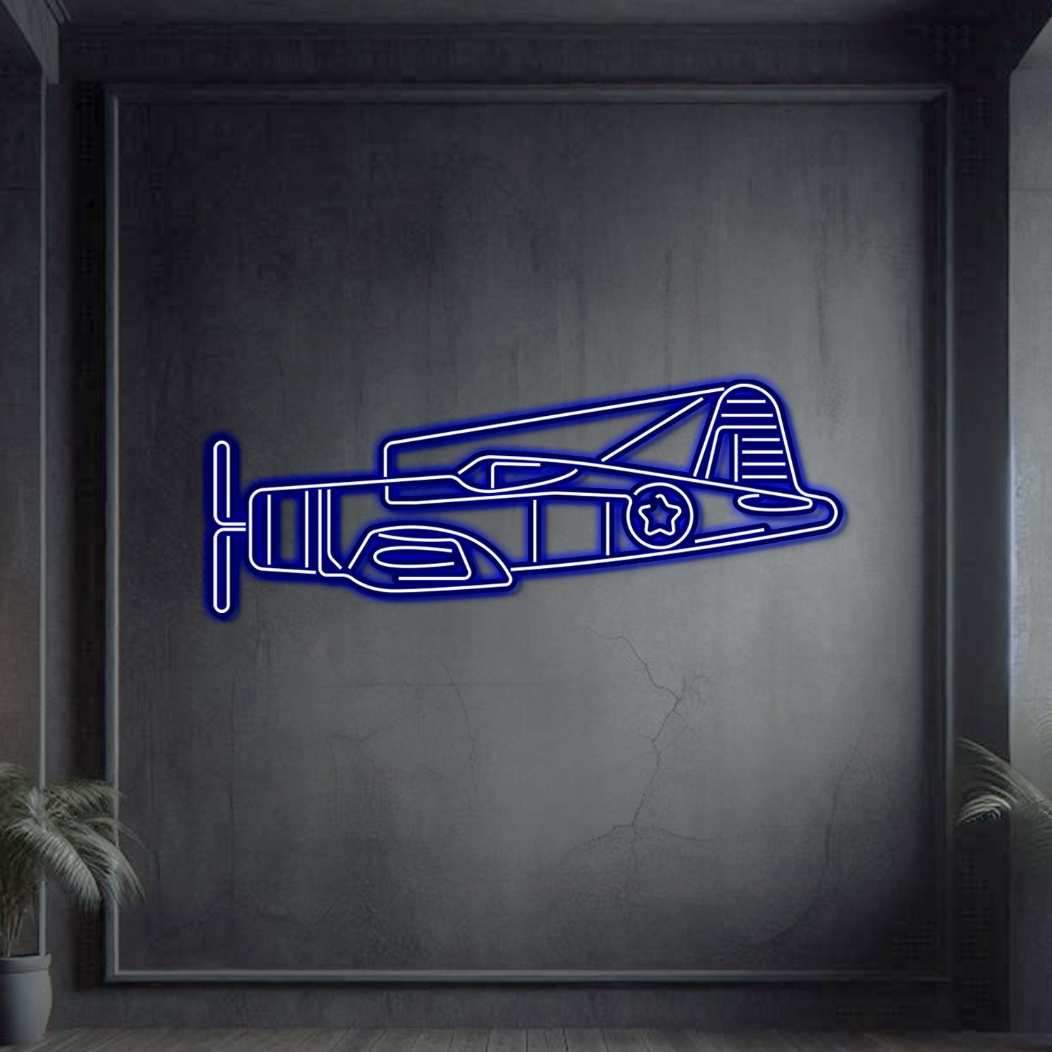 F4U Corsair Metall-Neon-Wandkunst - NCN0034