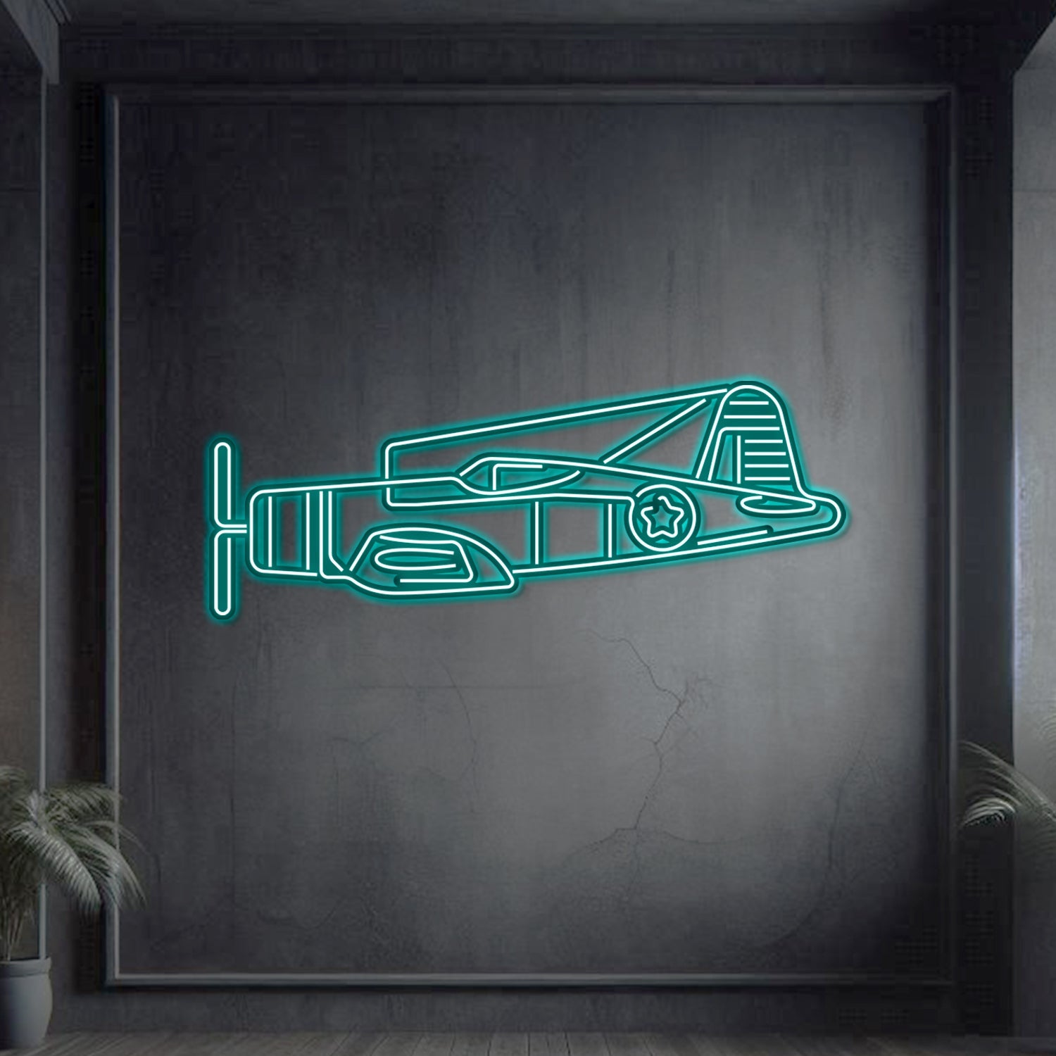 F4U Corsair Metall-Neon-Wandkunst - NCN0034