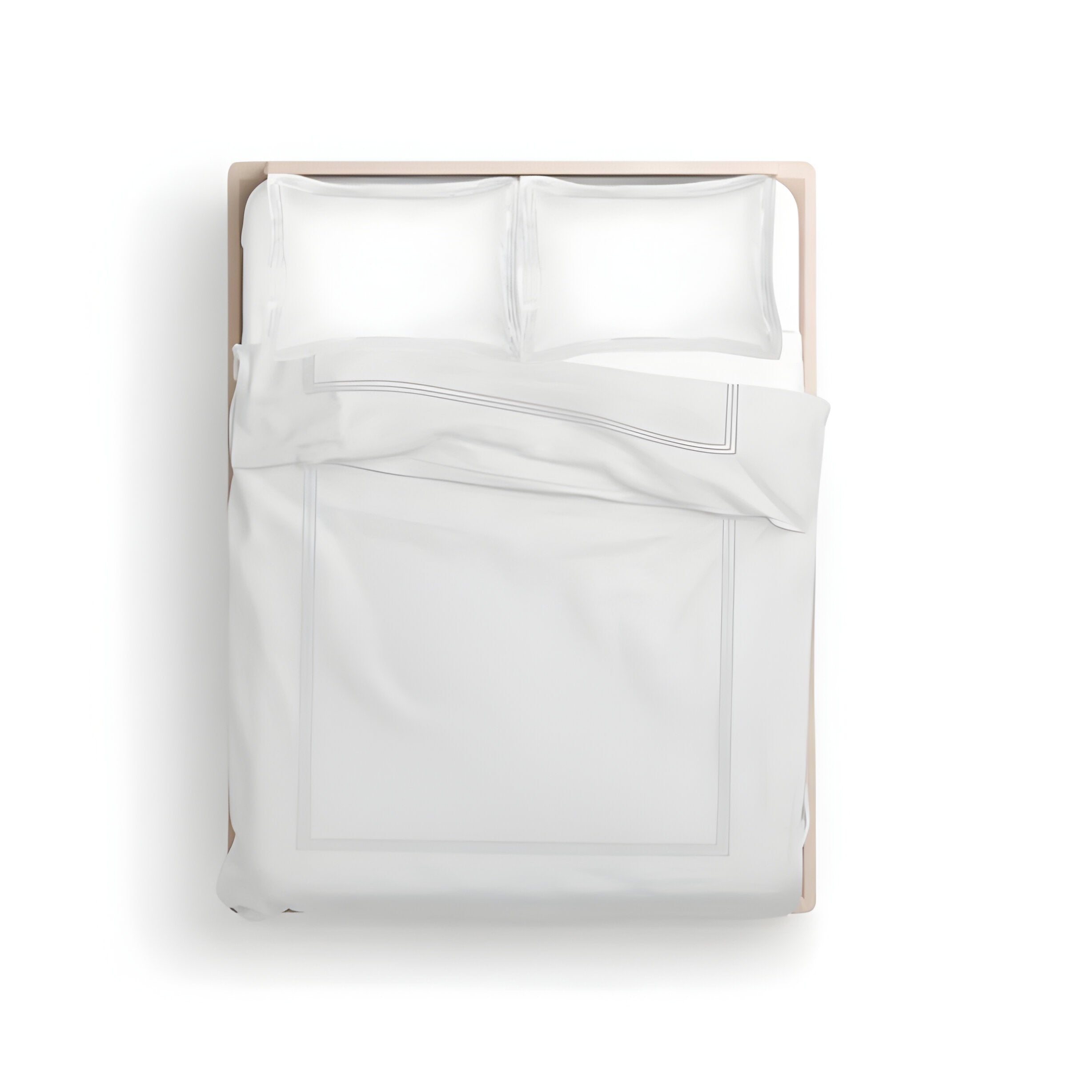 400TC Cotton Luxurious Triple Embroidery Sateen Solid Duvet Cover Set
