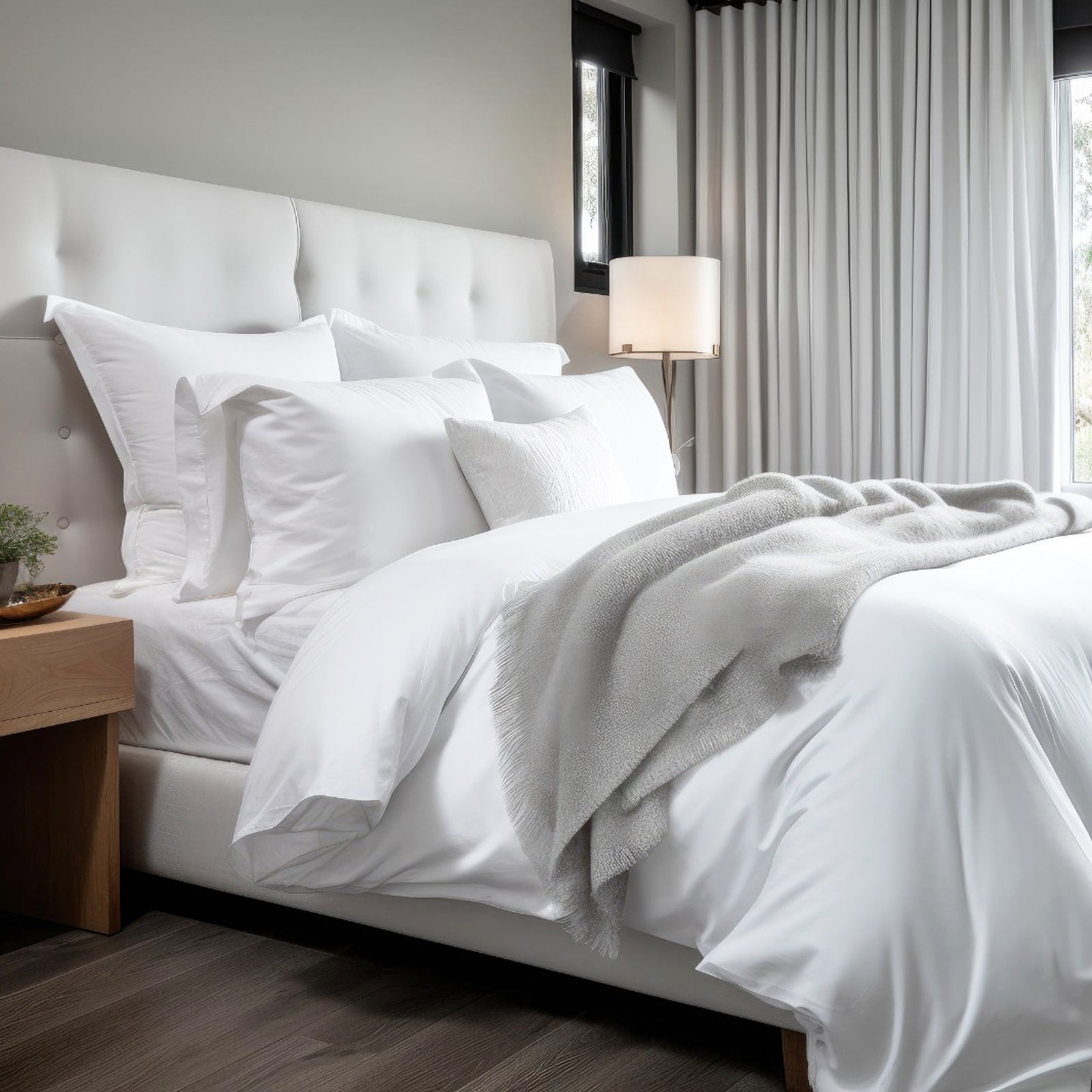 400TC Cotton Sateen Solid Duvet Cover Set