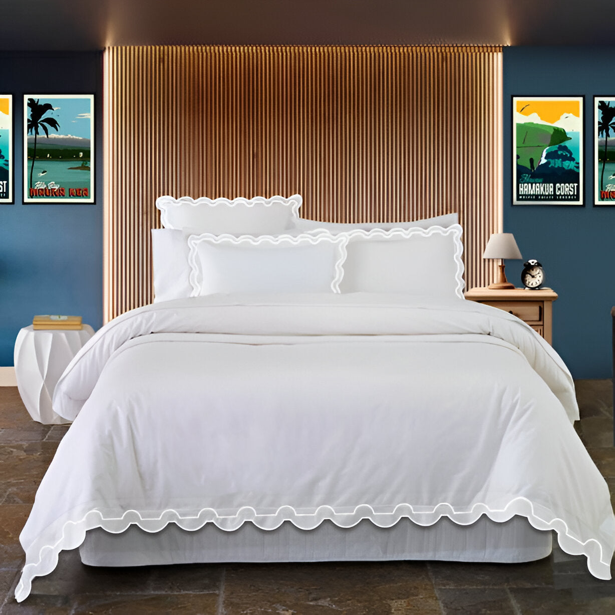 400TC Reverse U Shape Embroidery Cotton Duvet Cover Set