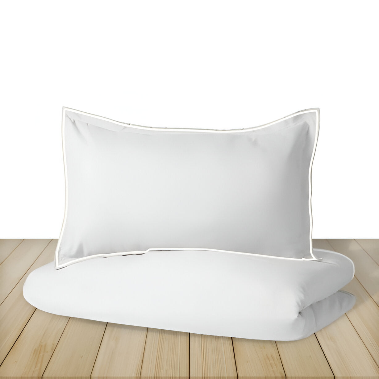 400TC Embroidery Cotton Sateen Solid Duvet Cover Set