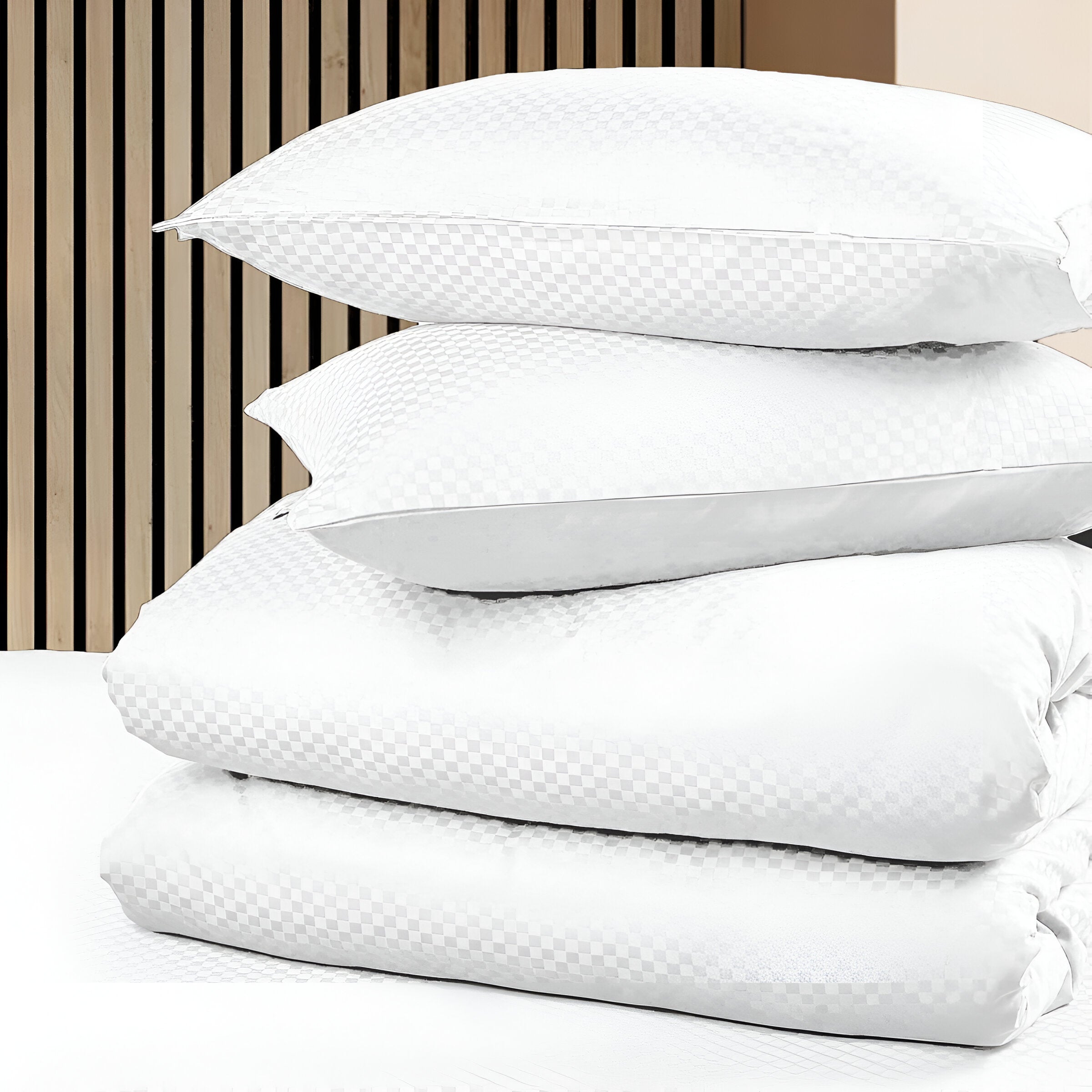 400TC Microcheck Duvet Cover Set