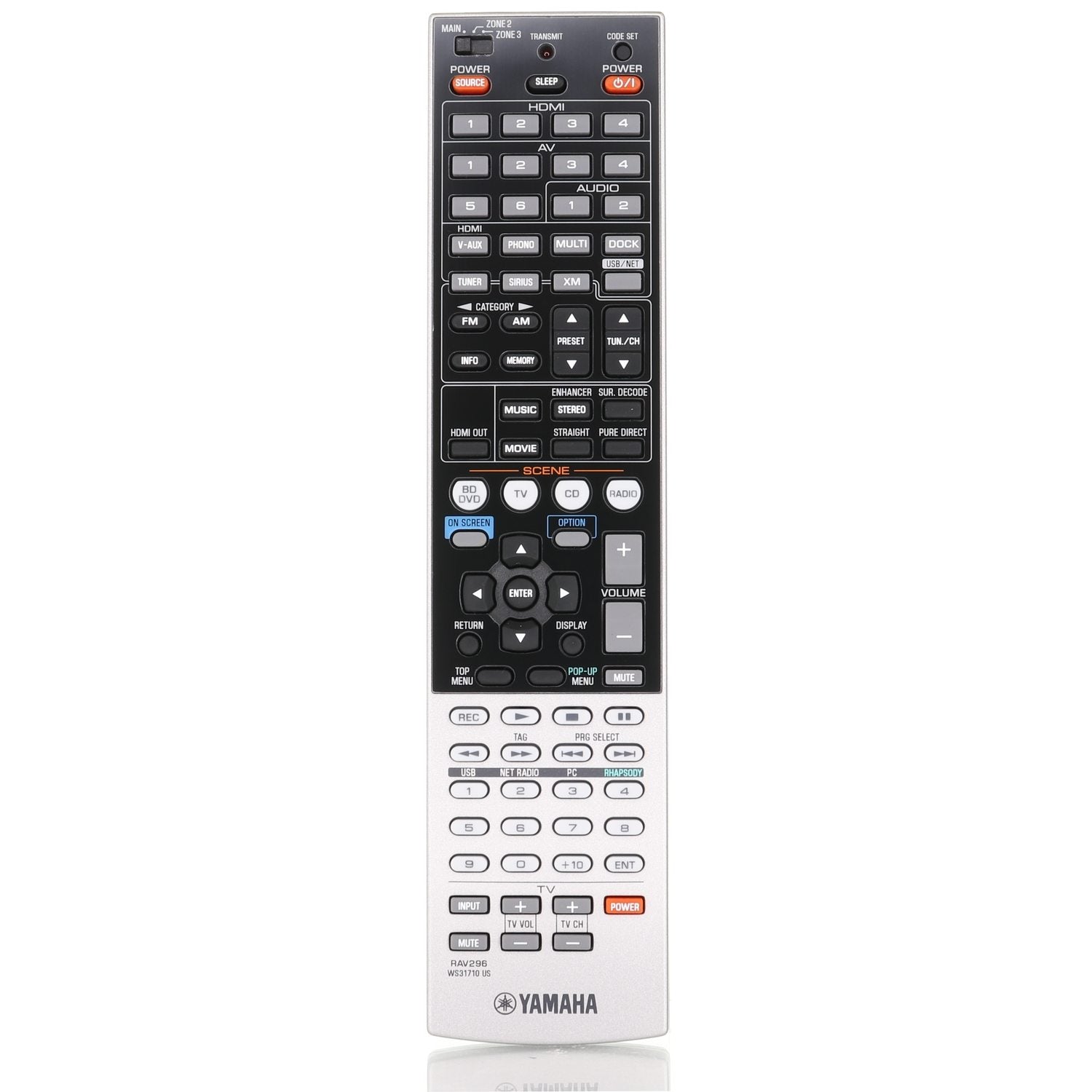 Yamaha RAV296 A/V Receiver Remote Control | RXV2065 - WS317100