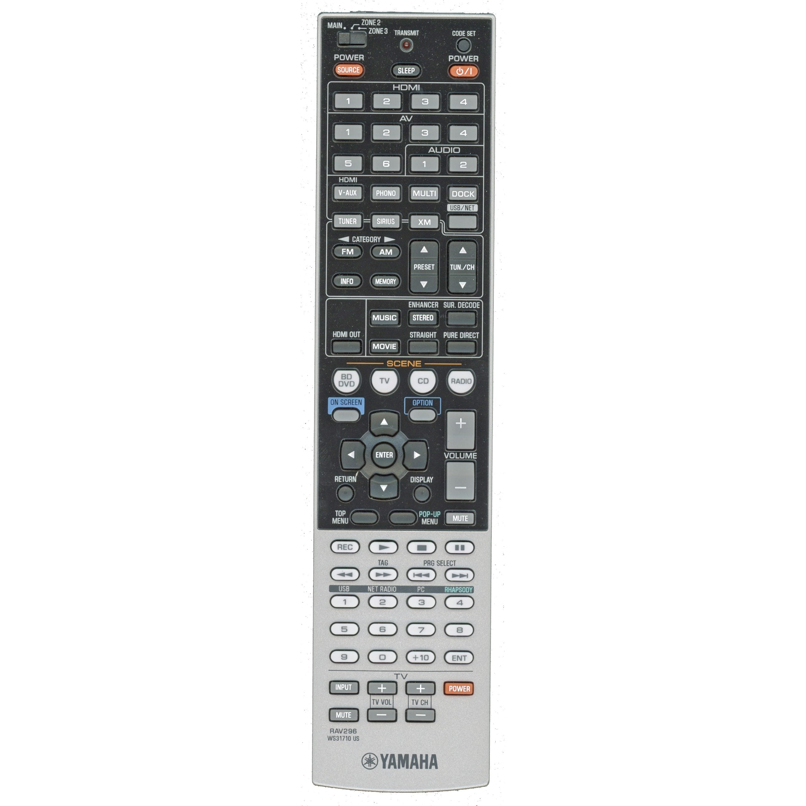 Yamaha RAV296 A/V Receiver Remote Control | RXV2065 - WS317100