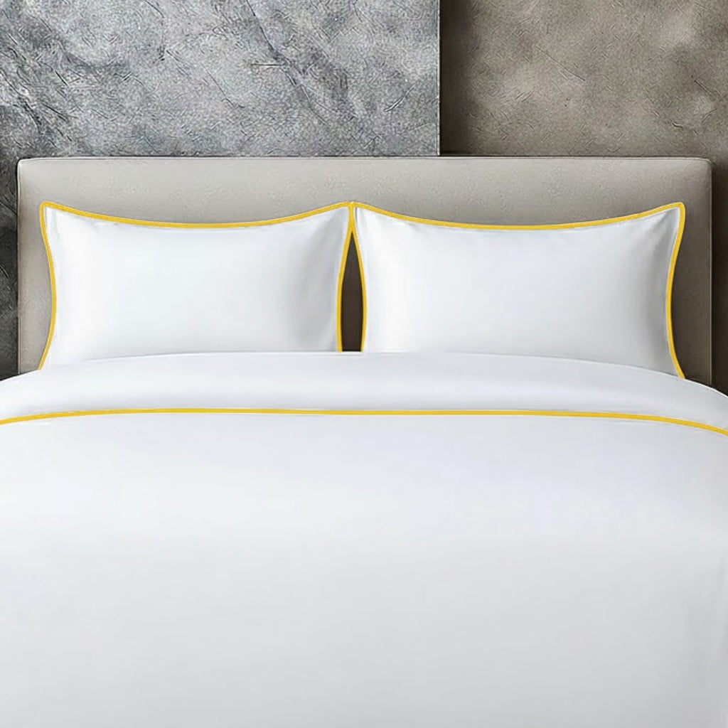 400 TC 100% Tencel Soft Silk Piping Duvet Cover Set