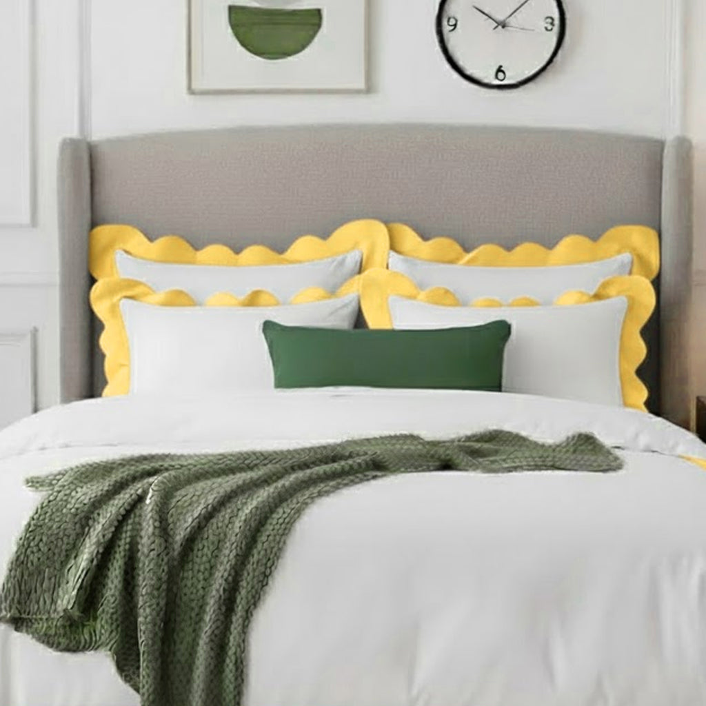 Wavy Applique Embroidery Cotton Duvet Cover Set