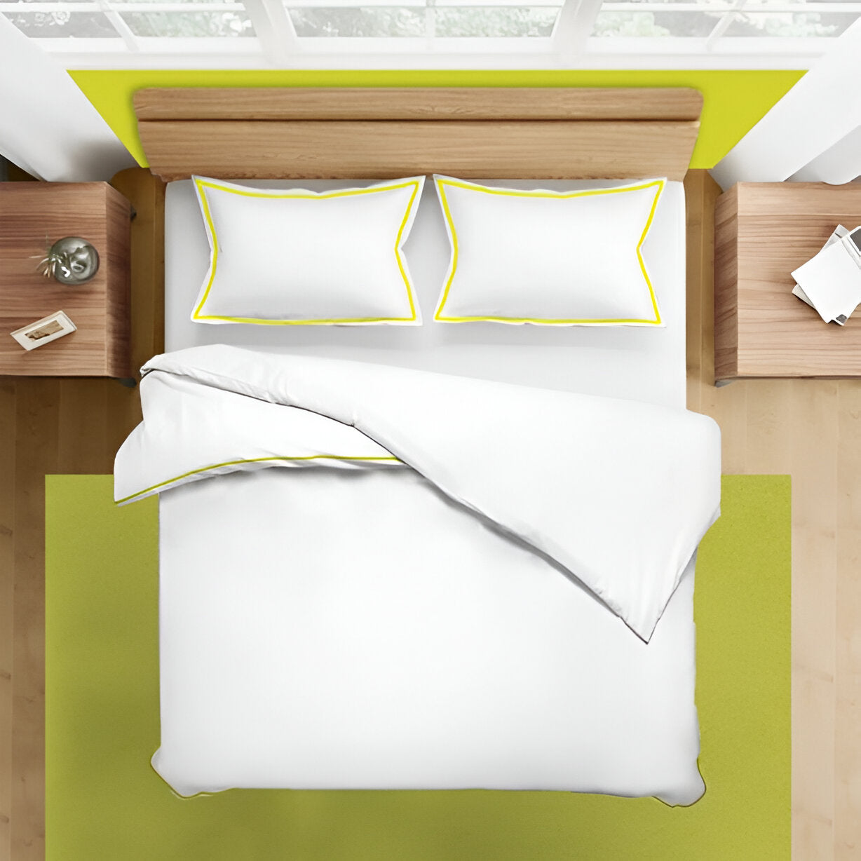 400TC Embroidery Cotton Sateen Solid Duvet Cover Set