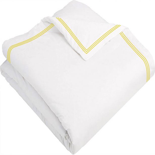 400TC Cotton Triple Edge Embroidery Sateen Solid Duvet Cover Set