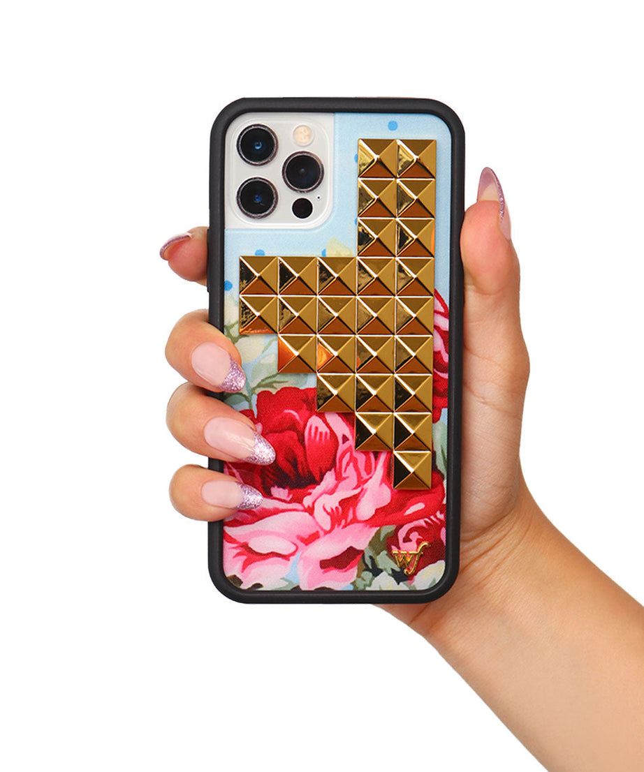 Blue Floral Stud iPhone Case