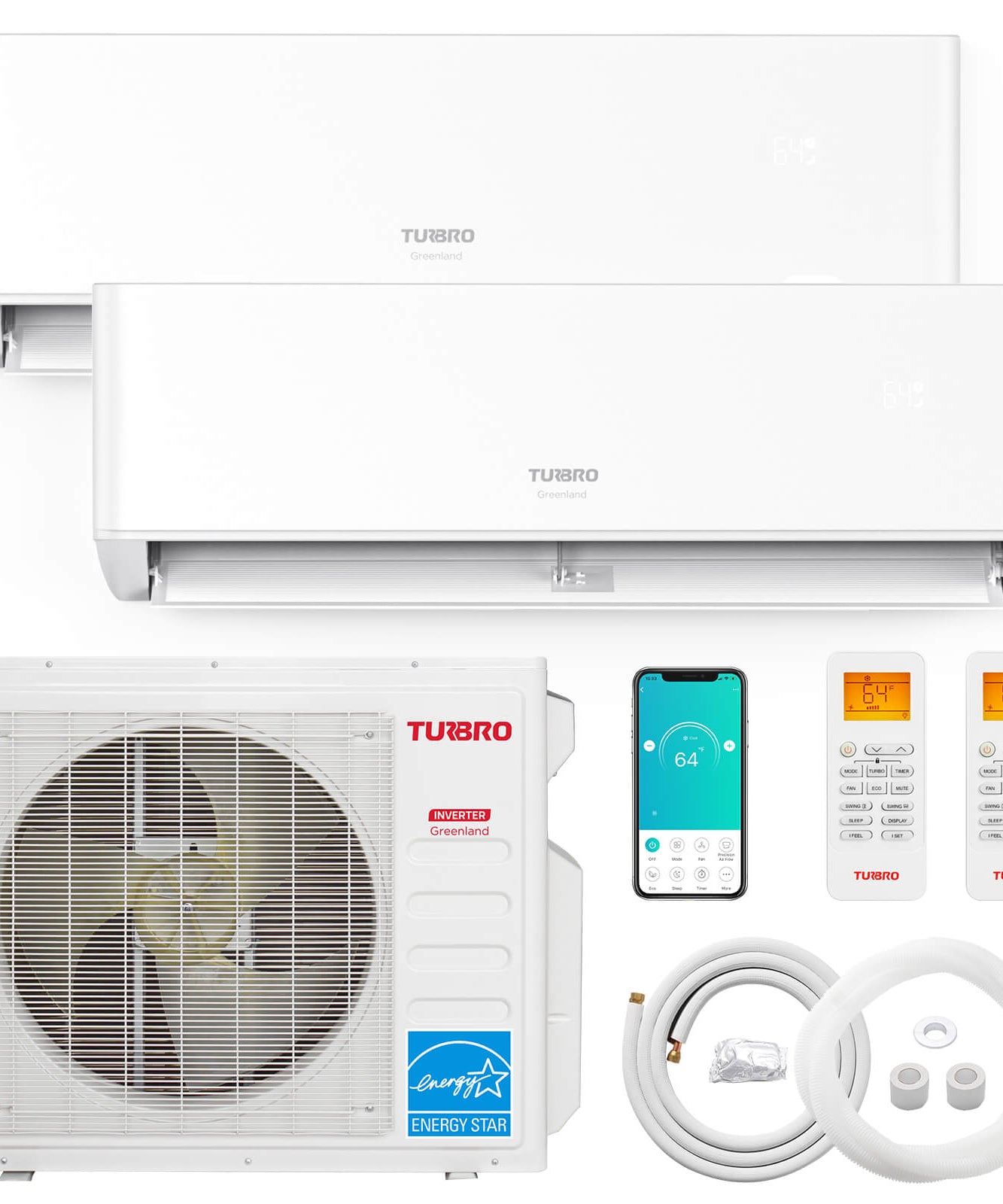 Greenland 27,000 BTU Dual Zone (2) Mini Split AC (R454B)