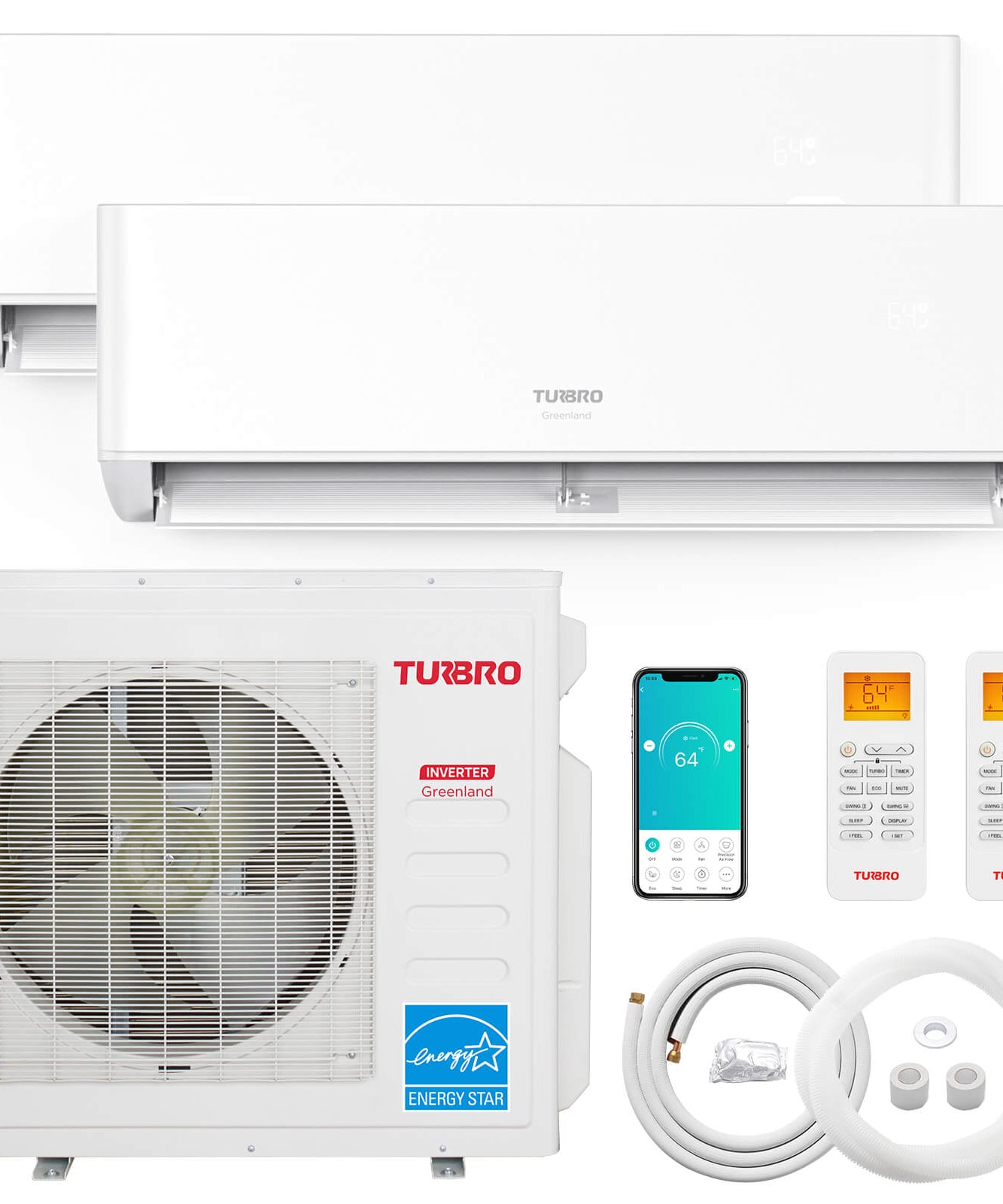 Greenland 36,000 BTU Dual Zone (2) Mini Split AC (R454B)