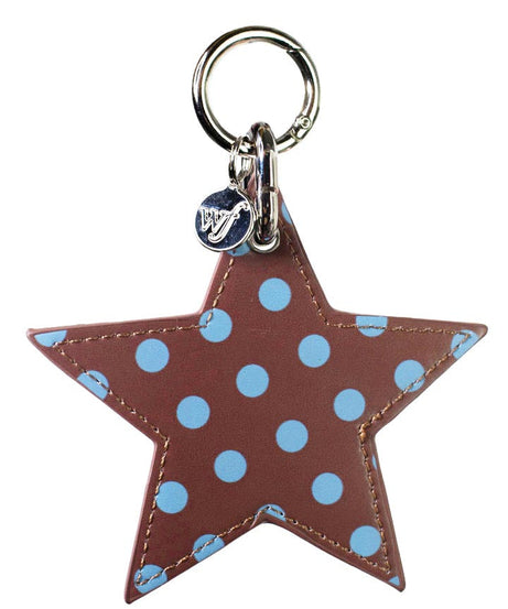 Polka Dot Star Charm | Brown and Blue