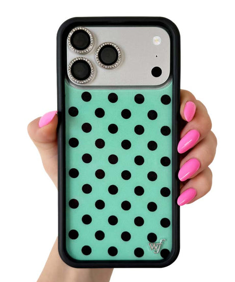 Polka Dot | Turquoise and Black iPhone Case