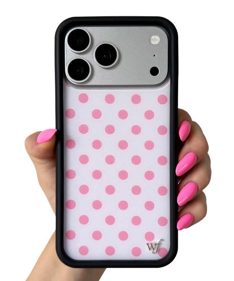 Polka Dot | White and Pink iPhone Case