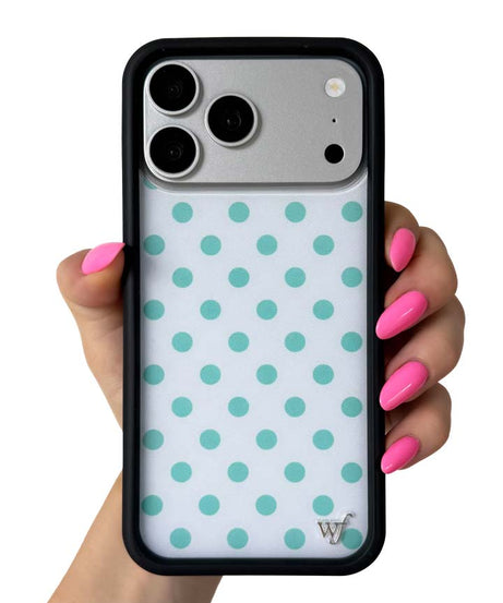 Polka Dot | White and Turquoise iPhone Case