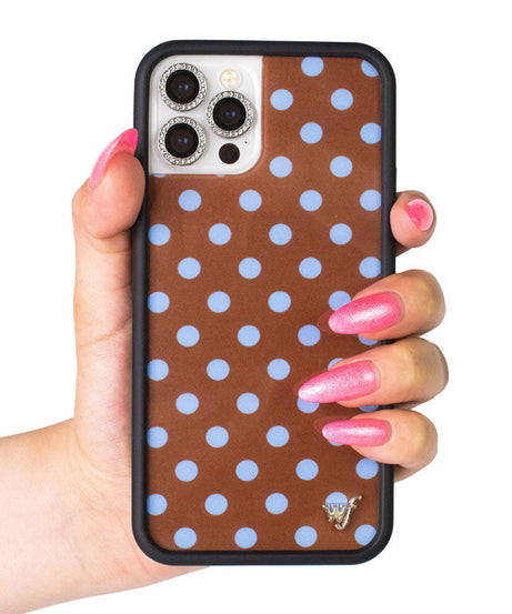 Polka Dot | Brown and Blue iPhone Case