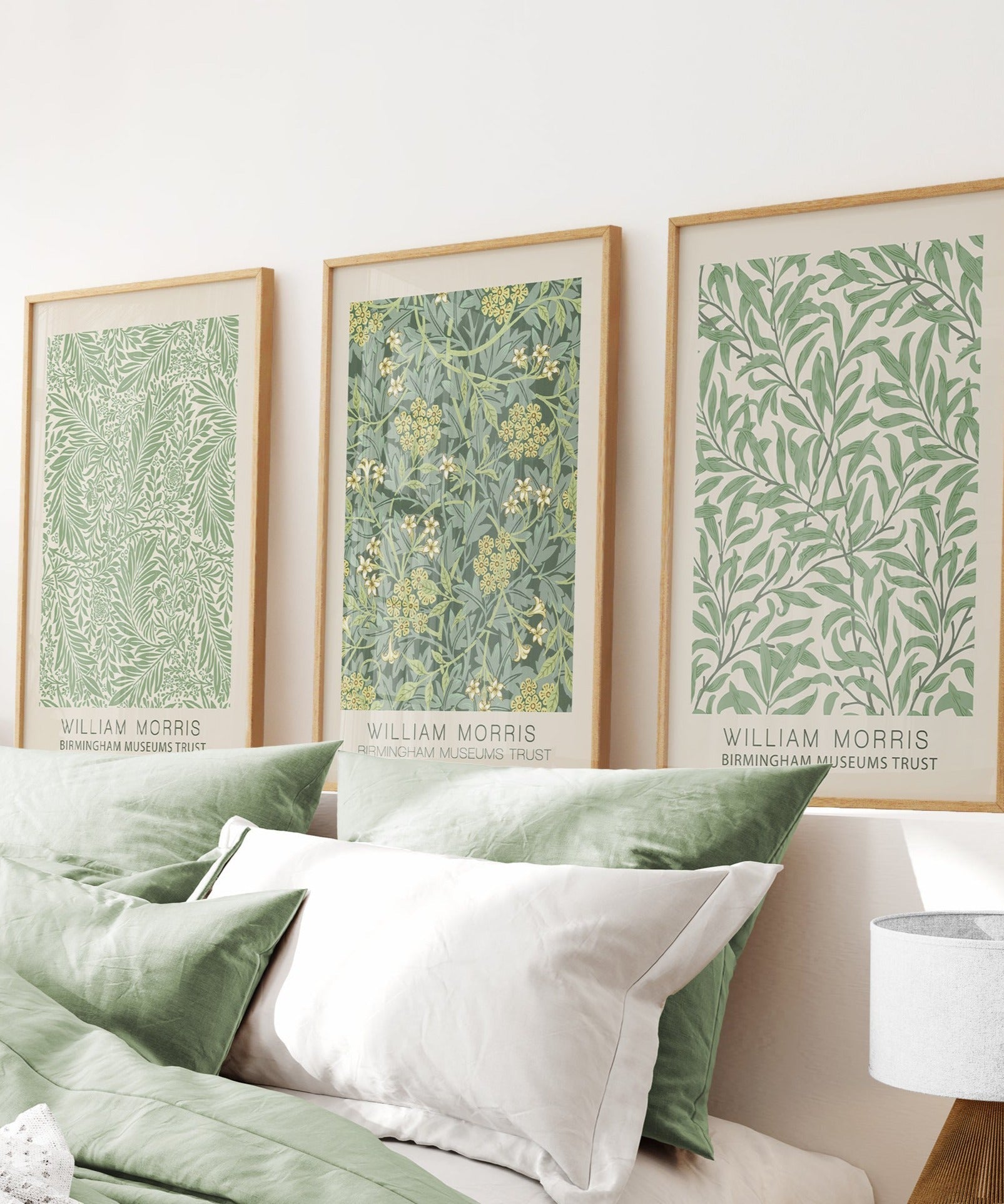 3-teiliges William Morris Wandbild-Set. Stil: Greenery Ausstellung