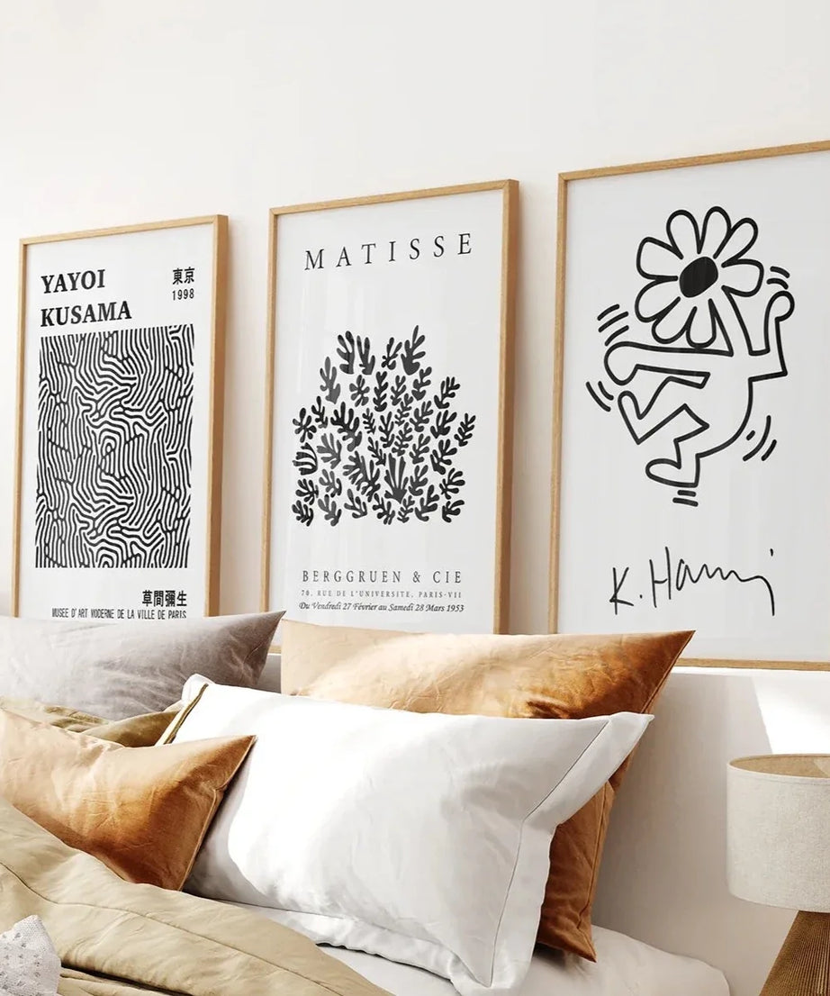 Schwarz-Weiß Matisse Kunst 3er Poster-Set