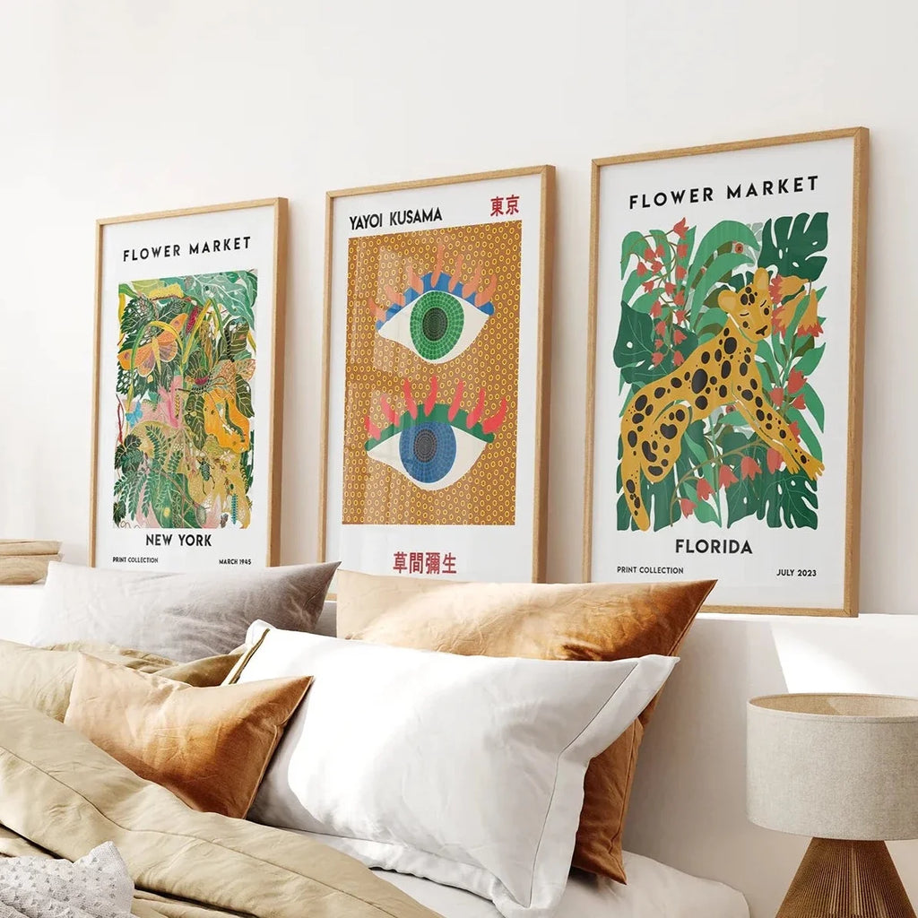 Modern Abstract Flower Marker Set of 3 Piece