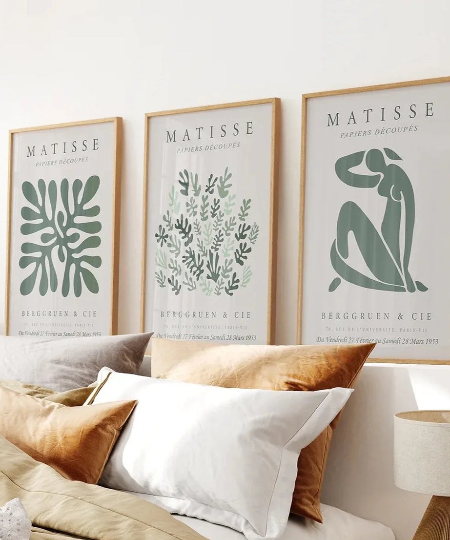 Matisse 3er-Set Wandbilder Salbeigrün