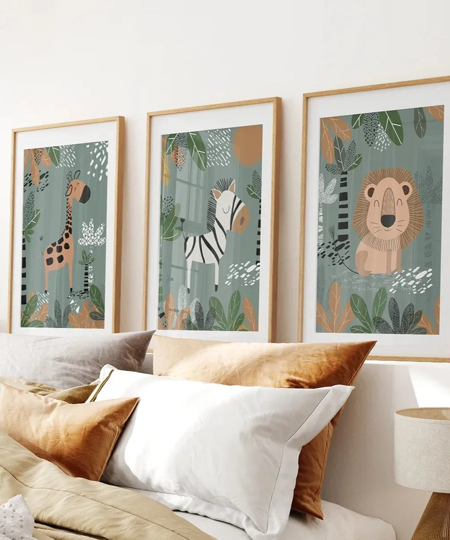Baby Giraffe, Zebra, Löwe Kinderzimmer Wanddekoration