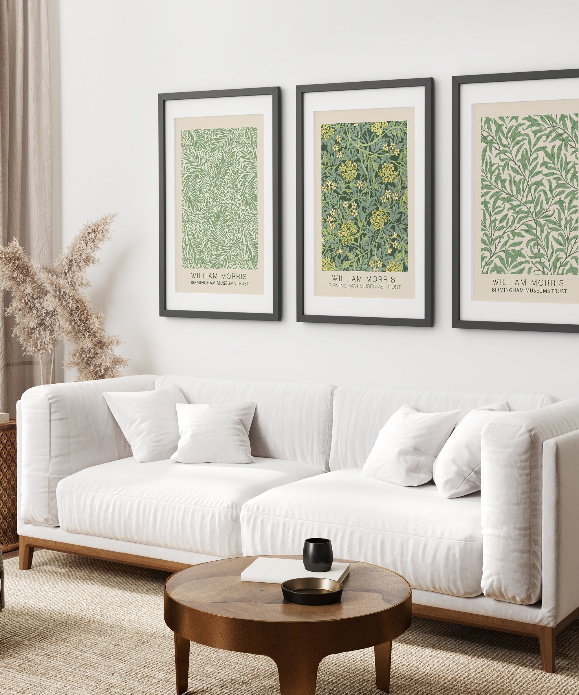 3-teiliges William Morris Wandbild-Set. Stil: Greenery Ausstellung