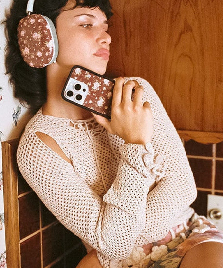 Brown Floral iPhone Case