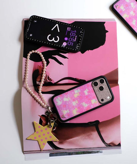 Polka Dot Star Charm | Yellow and Pink