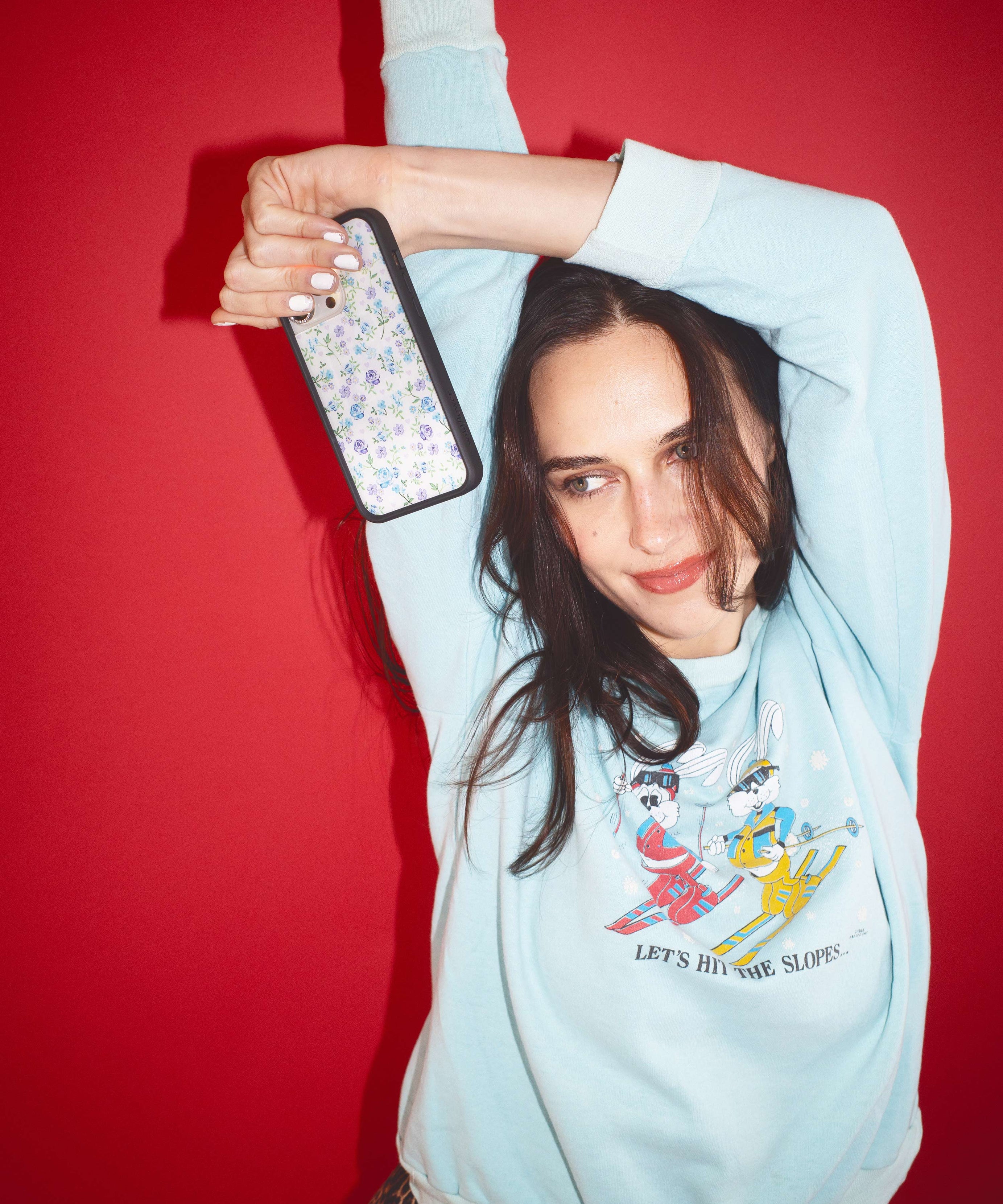 Lilac and Blue Floral iPhone Case