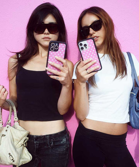 Polka Dot | Pink and White iPhone Case