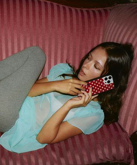 Polka Dot | Burgundy and Cream iPhone Case