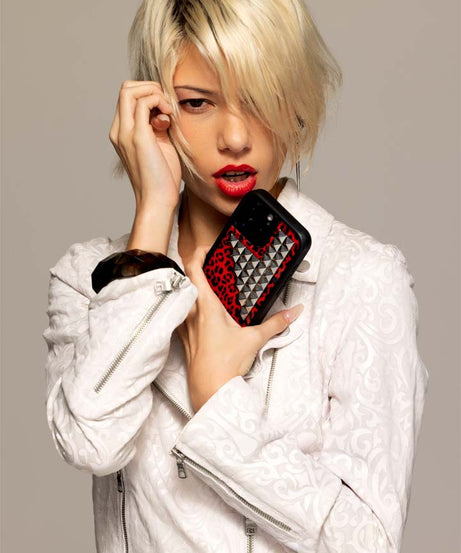 Red Meow Stud iPhone Case