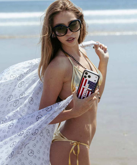 Stud Cross American Flag iPhone Case