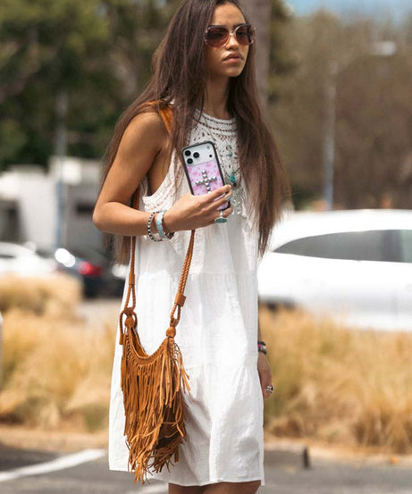 Stud Cross Forget Me Not Floral | Pink iPhone Case