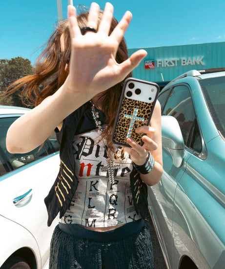 Stud Cross Meow iPhone Case