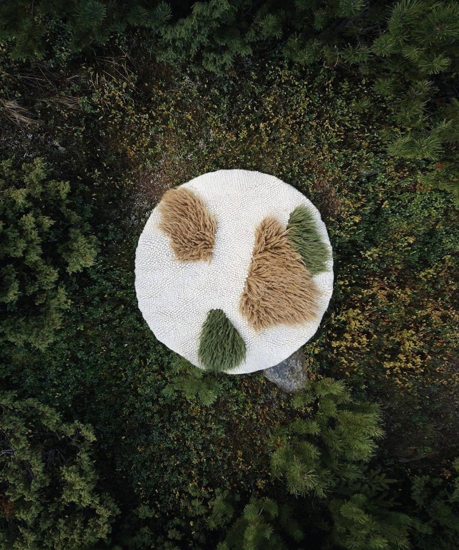 Handgewebter runder Wollteppich „Forest“