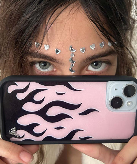 Flames | Pink & Black iPhone Case