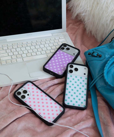 Polka Dot | White and Turquoise iPhone Case
