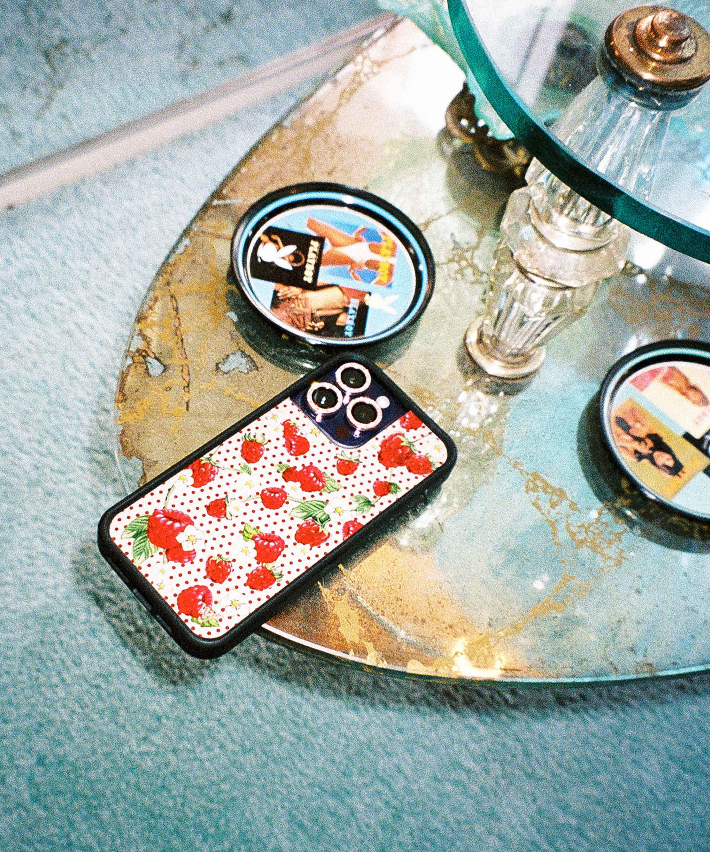 Raspberry Polka Dot iPhone Case
