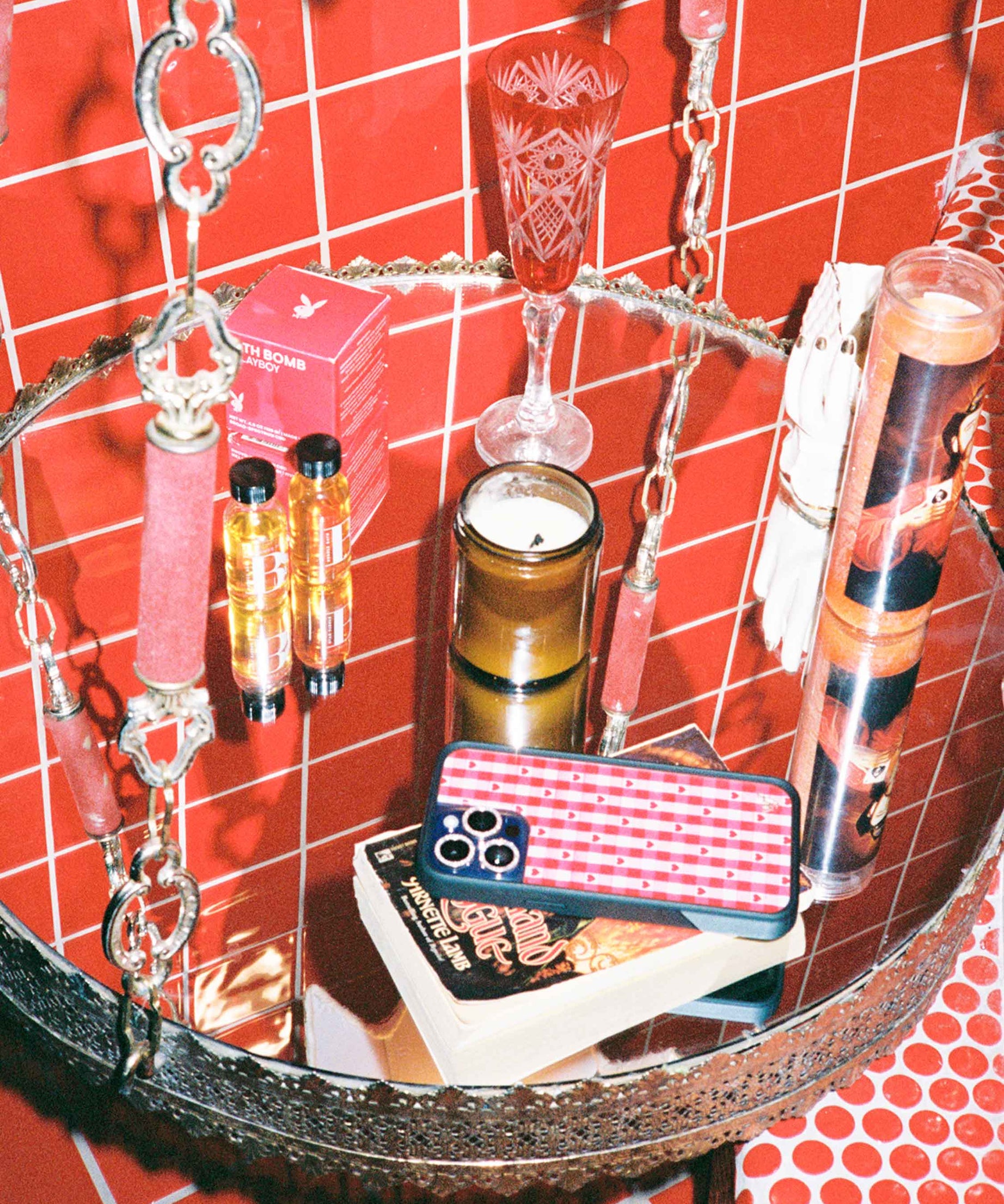 Gingham Hearts | Red iPhone Case