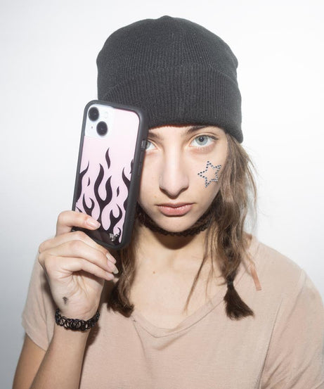 Flames | Pink & Black iPhone Case