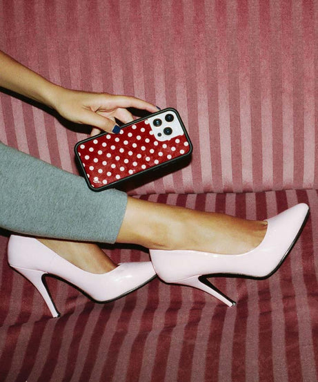 Polka Dot | Burgundy and Cream iPhone Case