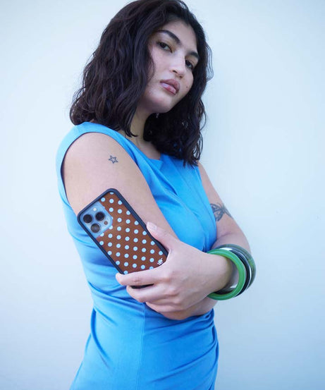 Polka Dot | Brown and Blue iPhone Case