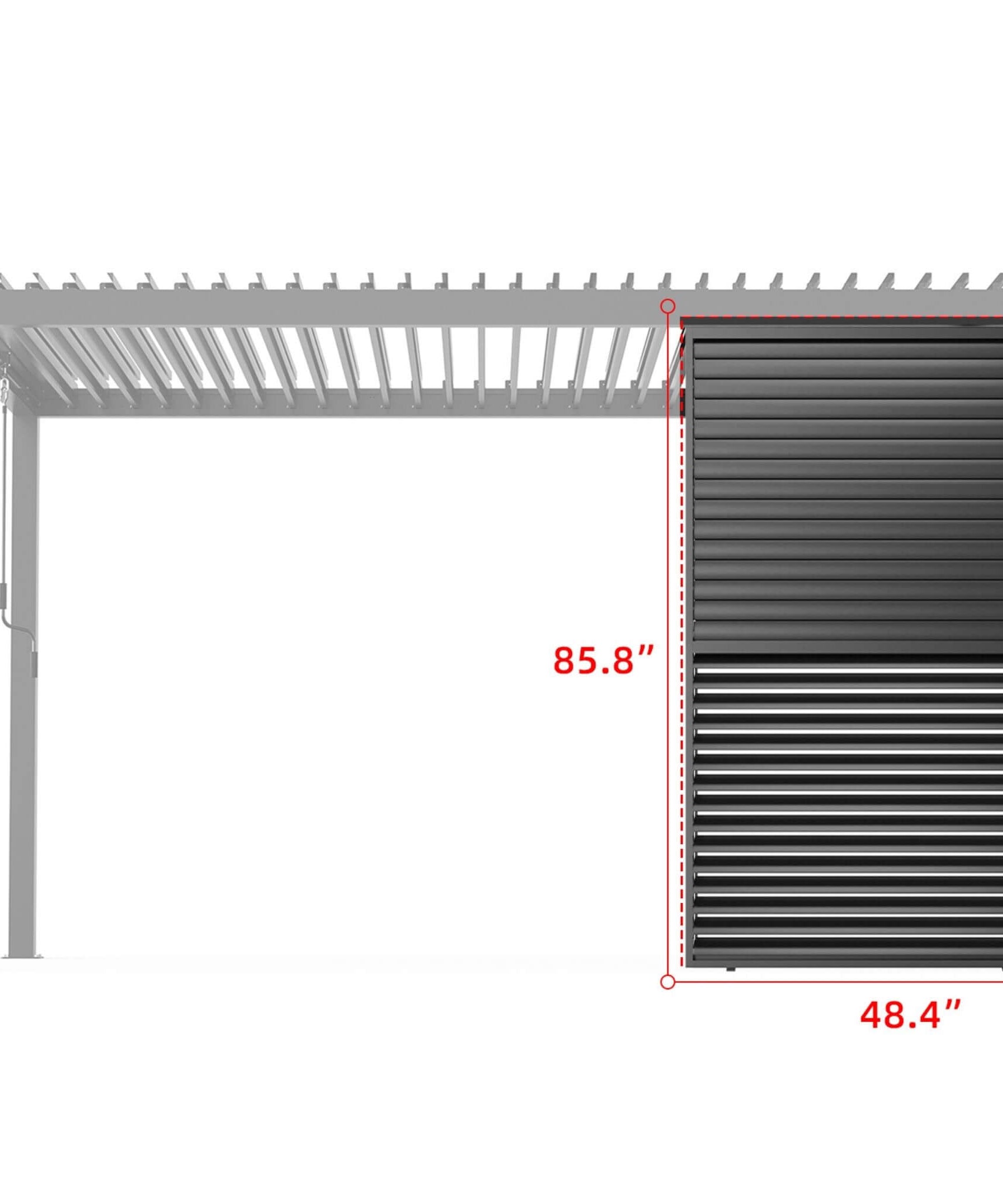 [04X07FT] Alora Premium Adjustable Aluminum Louvered Pergola With Side Wall Panel (SAK25458)